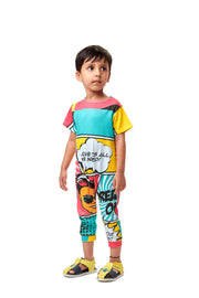 Kid in Printed Jumpsuit 