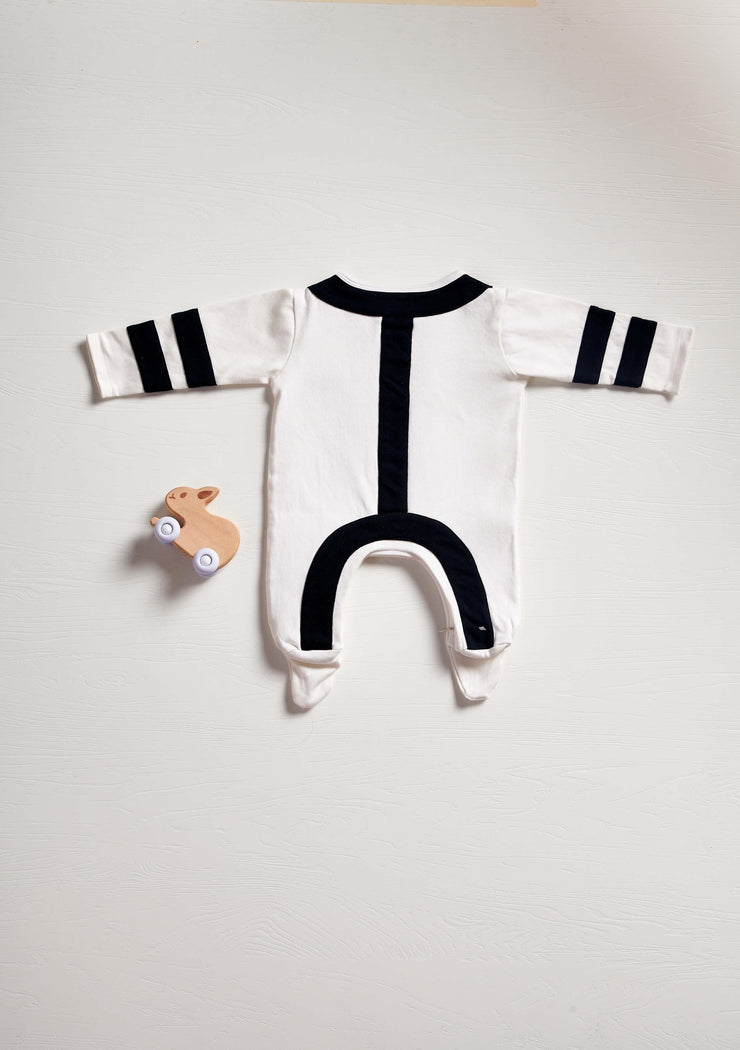 White and Black Jumpsuit for Babies
